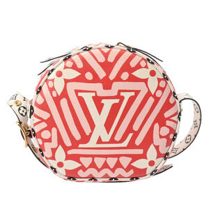 LOUIS VUITTON Boite Chapeau Souple LV Crafty Red Pink White Leather Shoulder